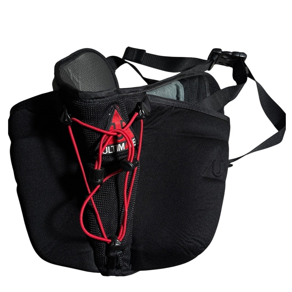 Ultimate Direction Running Hydration Belt Black Red Bungee Waist‎ Pack Trail Run